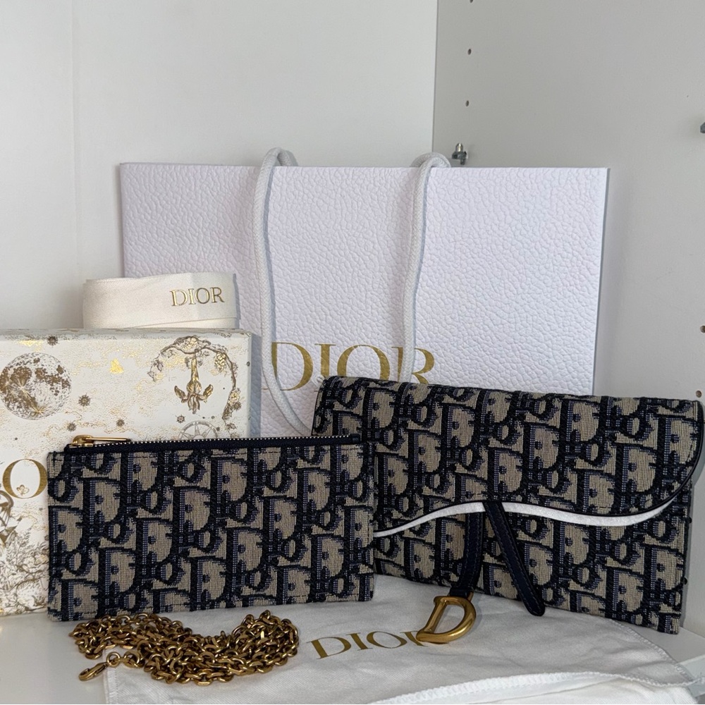 NWT Dior Small Saddle Pouch with Chain